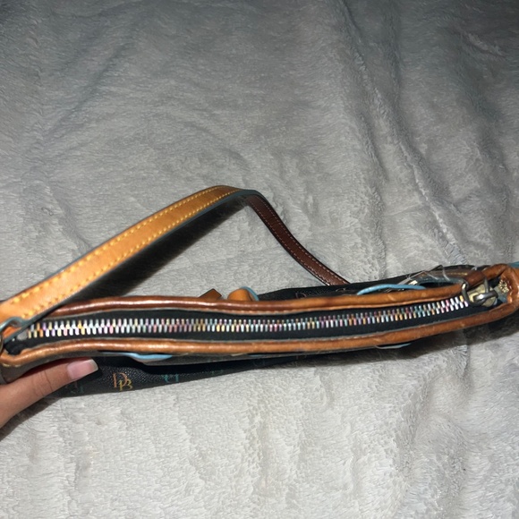 Vintage Y2K Dooney & Bourke Black Shoulder Bag with Multicolor Rainbow Monogram - Picture 7 of 11